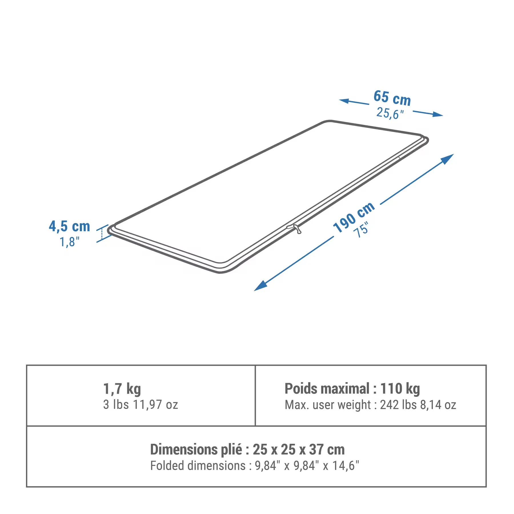 Mata Comfort-65 cm dla 1 osoby - obrazek 2