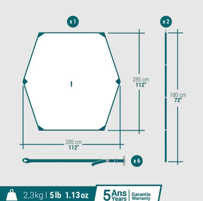 Płachta biwakowa tarp Quechua Fresh - obrazek 2