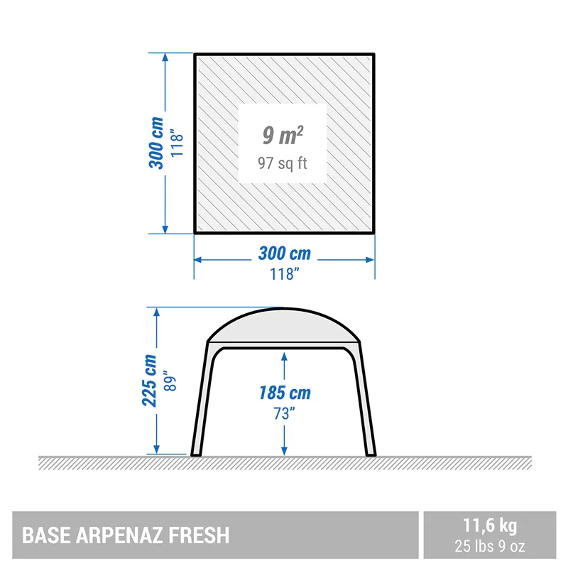 Przedsionek kempingowy Arpenaz Base Fresh - 9 m² - obrazek 2
